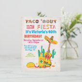 Taco's over uitnodiging van Birthday Fiesta (Staand voorkant)