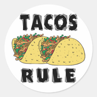 Tacos regel ronde sticker