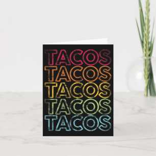 Tacos Retro Design Cinco de Mayo Gifts T-shirt Kaart