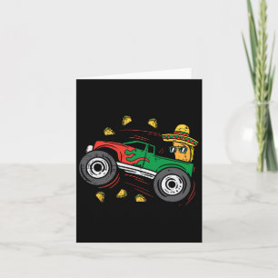 Tacos Riding Mexicaanse Monster Truck Cinco De May Kaart