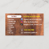 Tacos Service de restauration Cartes de visite (Dos)