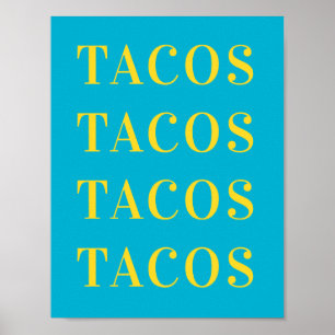 Tacos Tacos Mur Art, Poster de chambre de dortoir,