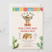 Tacos & Teddy Bears Baby shower Fiesta Kaart (Voorkant)
