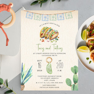 Tacos & Teethers Jongen Baby shower Fiesta Kaart