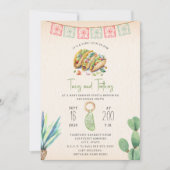 Tacos & Teethers Meisje Baby shower Fiesta Kaart (Voorkant)