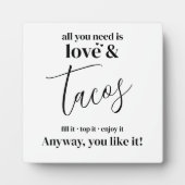 Tacos-teken tabletop Plaque met Easel Fotoplaat (Voorkant)