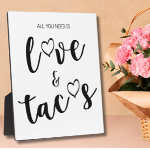 Tacos-teken tabletop Plaque met Easel Fotoplaat