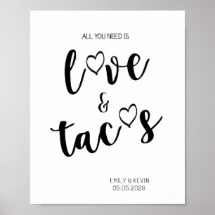 Tacos-teken tabletop Plaque met Easel Poster