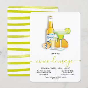 Tacos Tequila, Beer, Margarita Cinco de Mayo Party Kaart