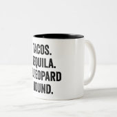 Tacos Tequila en Leopard Hound Tweekleurige Koffiemok (Voorkant rechts)