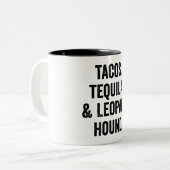 Tacos Tequila en Leopard Hound Tweekleurige Koffiemok (Voorkant links)