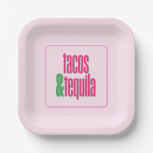 Tacos Tequila Feestborden Papieren Bordje