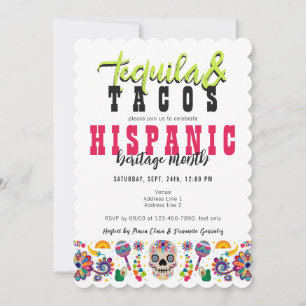 Tacos Tequila Margaritas Hispanic Heritage Fiesta Kaart