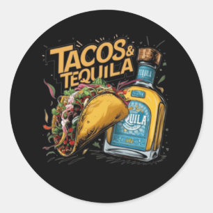 Tacos & Tequila Ronde Sticker