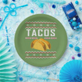 Tacos Ugly KerstSweater Papieren Bordje (Feest)
