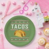 Tacos Ugly KerstSweater Papieren Bordje (Feest)