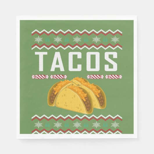 Tacos Ugly KerstSweater Servetten (Voorkant)