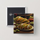 Taco's Vierkante Button 5,1 Cm (Voorkant /achterkant)