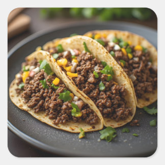 Taco's Vierkante Sticker