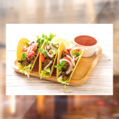 Tacos Vlees Mexicaans restaurant voor Afbeelding v Raamsticker (Vel 2)
