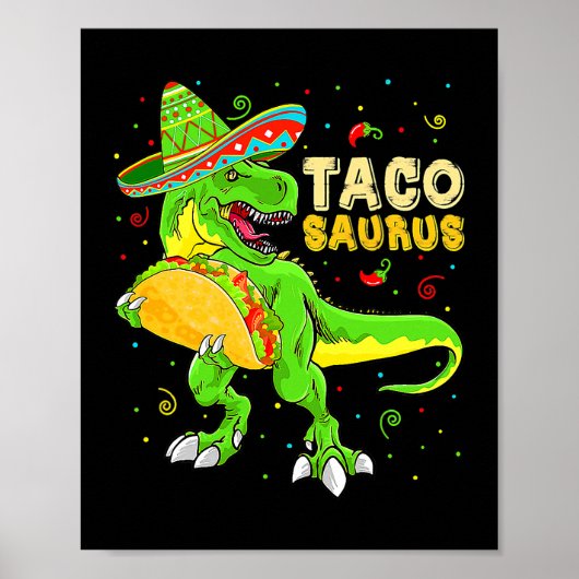 Tacosaurus Shirt Taco Cinco de Mayo Kinder Boys Di Poster (Voorkant)