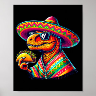 Tacosaurus taco dinosaurus cinco de mayo Mexicaans Poster