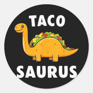 Tacosaurus taco dinosaurus t rex grappig cinco de ronde sticker