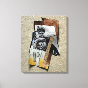 Tacot 1 Banger Collage met P Monogram Canvas Afdruk
