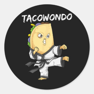 Tacowondo Taco Martial Arts Taekwondo Ronde Sticker