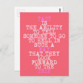 TACT - Carte postale avec citation drôle et sarcas (Devant / Derrière)