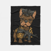 Tactical Frenchie Funny Dog Bulldog With Nvg Meme Fleece Deken (Voorkant)