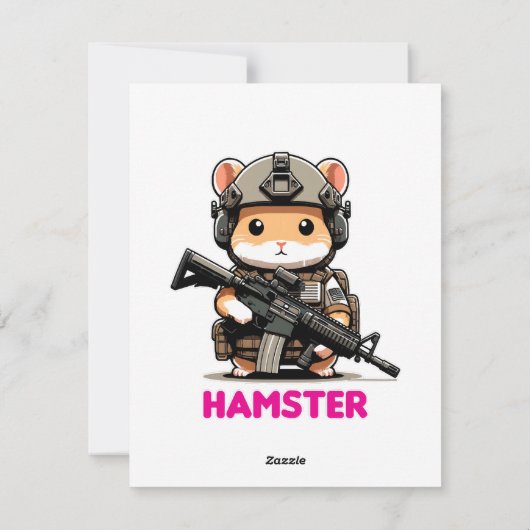 Tactische hamster feestdagenkaart (Achterkant)