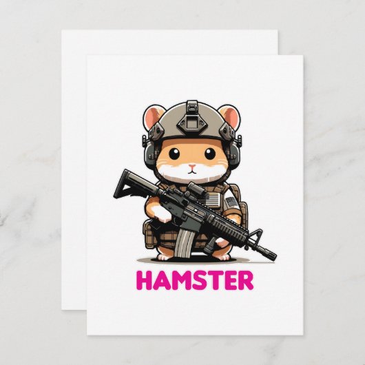 Tactische hamster feestdagenkaart (Voorkant / Achterkant)