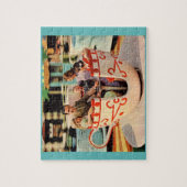 Tacup rijden in de jaren '60 op het pretpark legpuzzel (Verticaal)