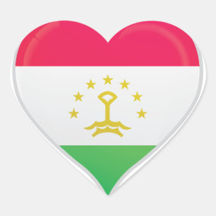Tadjikistan amour drapeau orgueil autocollant coeu