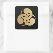 Tadpole Mon Japans samurai clan bruusd goud Vierkante Sticker (Tas)