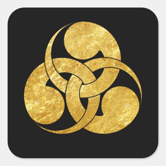 Tadpole Mon Japanse samurai clan Vierkante Sticker (Voorkant)