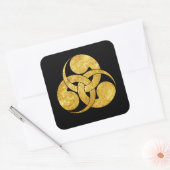 Tadpole Mon Japanse samurai clan Vierkante Sticker (Envelop)