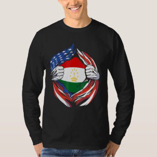 Tadzjikistaanse vlag Amerika trots op mijn Tadzjie T-shirt