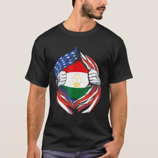 Tadzjikistaanse vlag Amerika trots op mijn Tadzjie T-shirt