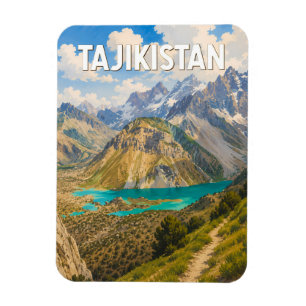 Tadzjikistan Illustratie Reis Kunst Vintage Magneet