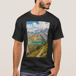 Tadzjikistan Illustratie Reis Kunst Vintage T-shirt