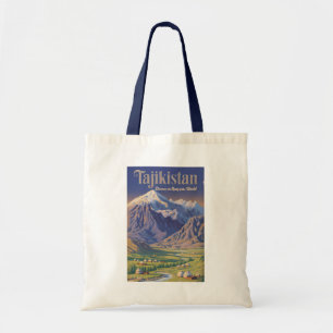 Tadzjikistan Landschap Illustratie Reis Kunst Retr Tote Bag