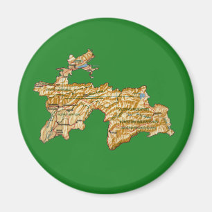 Tadzjikistan Map Magnet Magneet