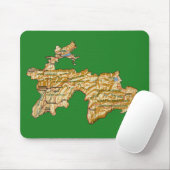 Tadzjikistan Map Mousepad Muismat (Met muis)