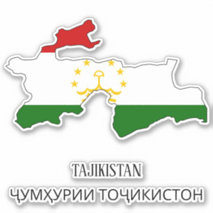 Tadzjikistan Vlag Charmant Patriottisch Kaart Sticker