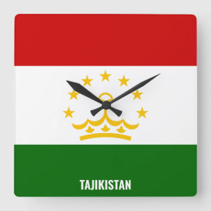 Tadzjikistan vlag Dazzling Patriotic Vierkante Klok
