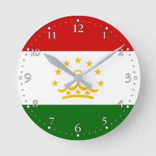 Tadzjikistan vlag ronde klok