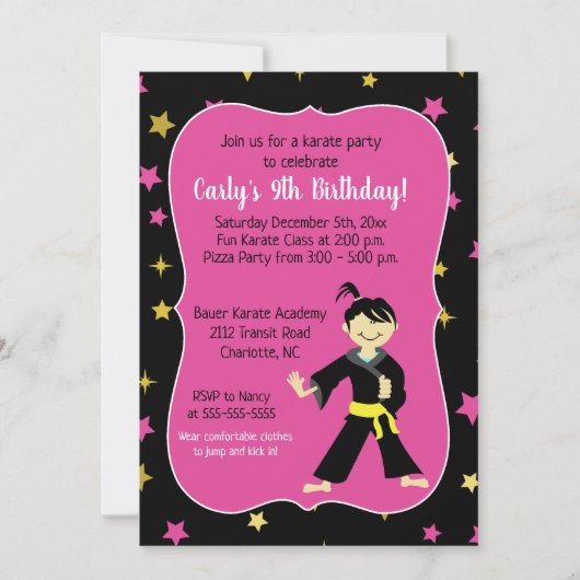 Tae Kwon Do Birthday Uitnodigingen (Voorkant)