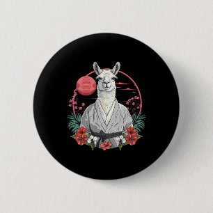 Tae Kwon Do Lama Kickboksen Tae Kwon Do Bloemige L Ronde Button 5,7 Cm